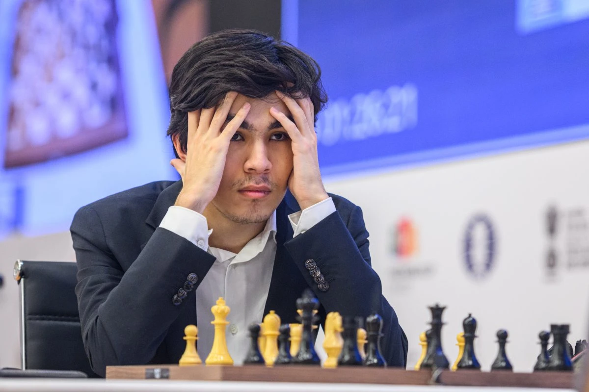 Javokhir Sindarov during the FIDE World Cup in Goa