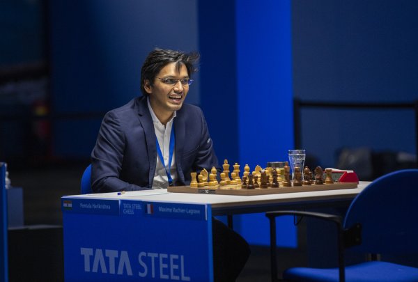 Pentala Harikrishna during round 1 of the 2021 Tata Steel Chess Tournament