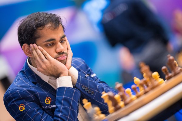 Arjun Erigaisi during Round 12 of Tata Steel Masters 2025